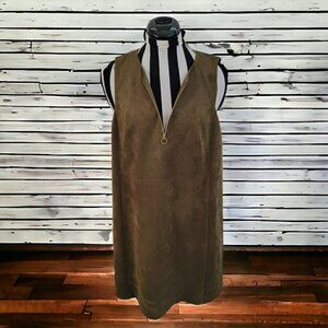 Adrianna Papell Faux Suede Zip Front Dress - Green - Size 10